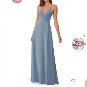 Azazie Dress, Dusty Blue, Size A2